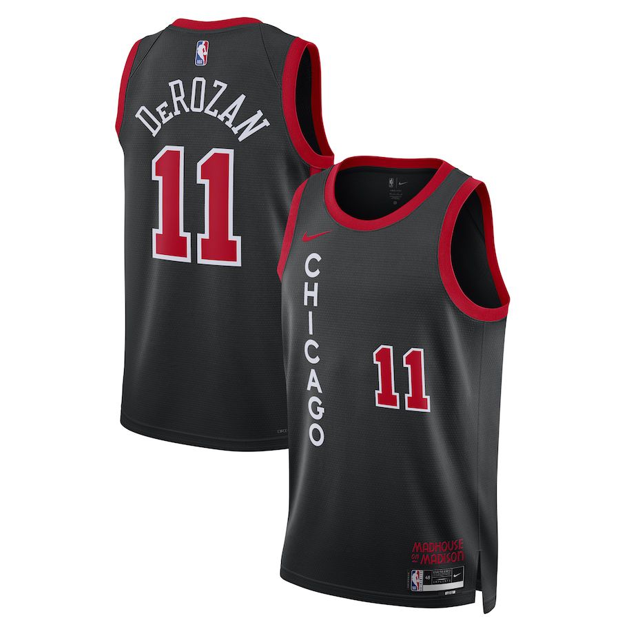 Men Chicago Bulls #11 DeMar DeRozan Nike Black City Edition 2023-24 Swingman NBA Jersey->chicago bulls->NBA Jersey